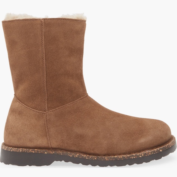 NEW Birkenstock Uppsala Genuine Shearling Lined Boots in Dark Tea - Picture 3 of 5